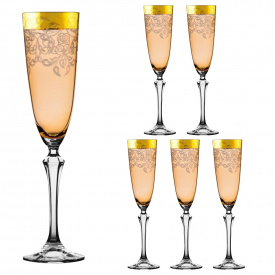 Набор бокалов для шампанского Lora Золотистый H80-071 200ml