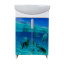 Тумба Mikola-M Plastics 5.0 Мир моря под стеклом с умывальником 50 см Львів