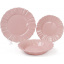 Набор Bona 6 обеденных тарелок Leeds Ceramics SUN диаметр 26см каменная керамика Розовые DP40088 Кропивницький