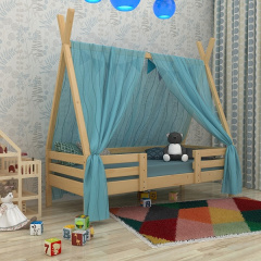 Ліжечко будиночок Вігвам-2 дерев'яне 80х190 мм лак для хлопчика Ужгород