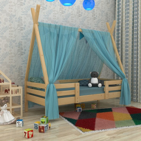 Кроватка домик Вигвам-2 деревянная 80х190 мм лак для мальчика
