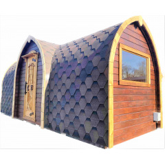 Мобільна лазня 6 метрів у стилі Вікінг з душем та кімнатою відпочинку під ключ Outdoor Sauna Viking Івано-Франківськ