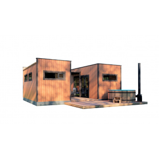 Модульний будинок-лазня 7,0х5,0м Sauna House 12 під ключ від виробника Thermowood Production