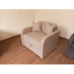 Кресло-кровать раскладное Эльф-80 см мягкое бежевая ткань оббивки Тернополь