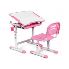 Детская парта столик+стульчик растущий набор Evo-kids Evo-06 Grey розовый для девочки Золотоноша