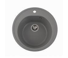 Мойка гранитная для кухни Platinum LUNA матовая серый металлик