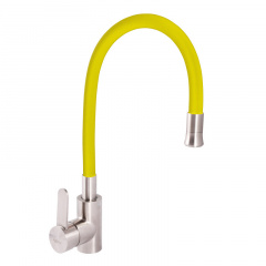 Змішувач для кухні ZERIX LR74004-4 з жовтим гнучким виливом (LL1477) Рівне