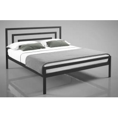 Ліжко полуторне Вереск Тенеро 1120х190 см металеве чорне в стилі Лофт Королево