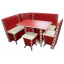 Кухонный уголок Ribeka Мустанг стол, стул и пуф Красный (05A03) Калуш