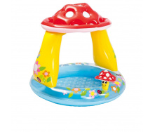 Детский надувной бассейн Intex 57114-3 Грибочек 102 х 89 см с шариками 10 шт тентом подстилкой насосом