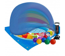 Детский надувной бассейн Intex 57424-3 Винни Пух 102 х 69 см c навесом с шариками 10 шт тентом подстилкой насосом