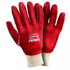 Перчатки трикотажные с полным ПВХ покрытием р10 (красные манжет) 120пар sigma 9444371 Черкассы