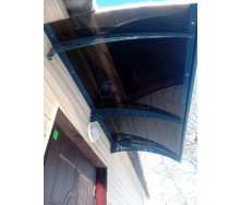 Защитный металлический козырек над дверью Dash'Ok 2,05х1,5 м Фауна поликарбонат монолитный 3 мм, Прозрачный