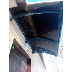 Защитный металлический козырек над дверью Dash'Ok 2,05х1,5 м Фауна поликарбонат монолитный 3 мм Прозрачный Полтава