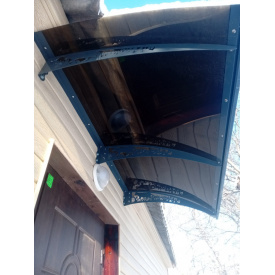 Захисний металевий козирьок над дверима Dash'Ok 2,05х1,5 м Фауна монолітний полікарбонат 3 мм Прозорий