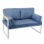 Мягкий диван-лофт Мирабель двухместный 130х75 см голубой на белом металлокаркасе Черновцы