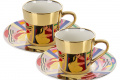 Чайно-кофейный фарфоровый набор Lefard Cubisme на 2 персоны 250 мл Золотистый AL120343
