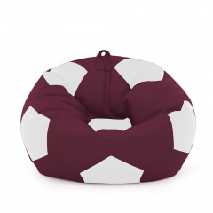 Кресло мешок Мяч Оксфорд 100см Студия Комфорта размер Стандарт Бордовый + Белый Ровно