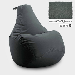 Бескаркасное кресло мешок груша Coolki XXXL 100x140 Серый (Оксфорд 600D PU) Харків