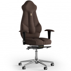 Кресло KULIK SYSTEM IMPERIAL Ткань с подголовником со строчкой Шоколадный (7-901-WS-MC-0504) Суми