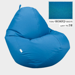 Бескаркасное кресло мешок груша Овал Coolki XXL 90x130 Голубой (Оксфорд 600D PU) Бучач