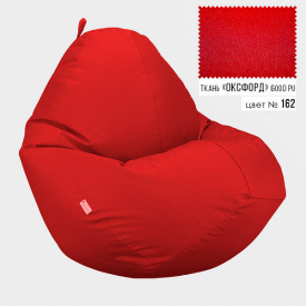 Бескаркасное кресло мешок груша Овал Coolki XL 85x105 Красный (Оксфорд 600D PU)
