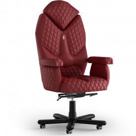 Кресло KULIK SYSTEM DIAMOND Экокожа с подголовником со строчкой Красный (1-901-WS-MC-0205)