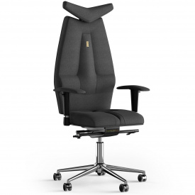 Кресло KULIK SYSTEM JET Ткань с подголовником без строчки Черный (3-901-BS-MC-0507)