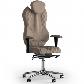 Кресло KULIK SYSTEM GRAND Ткань с подголовником со строчкой Карамельный (4-901-WS-MC-0502)
