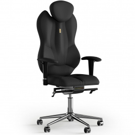Кресло KULIK SYSTEM GRAND Экокожа с подголовником без строчки Черный (4-901-BS-MC-0201)