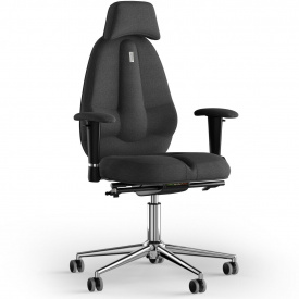 Кресло KULIK SYSTEM CLASSIC Ткань с подголовником без строчки Черный (12-901-BS-MC-0507)