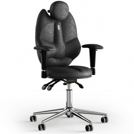 Кресло KULIK SYSTEM TRIO Антара с подголовником без строчки Черный (14-901-BS-MC-0301)