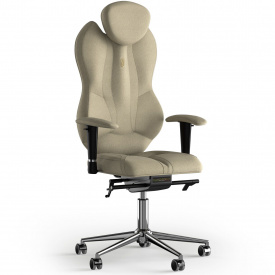 Кресло KULIK SYSTEM GRAND Ткань с подголовником без строчки Кремовый (4-901-BS-MC-0501)