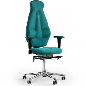 Кресло KULIK SYSTEM GALAXY Ткань с подголовником без строчки Аквамарин (11-901-BS-MC-0512)
