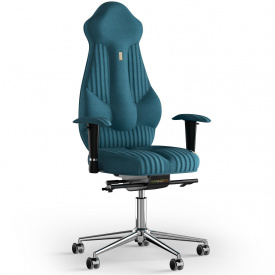 Кресло KULIK SYSTEM IMPERIAL Ткань с подголовником со строчкой Джинсовый (7-901-WS-MC-0511)