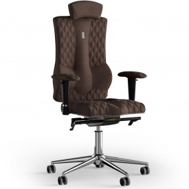 Кресло KULIK SYSTEM ELEGANCE Ткань с подголовником со строчкой Шоколадный (10-901-WS-MC-0504)
