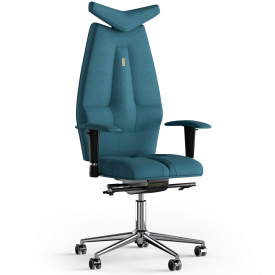 Кресло KULIK SYSTEM JET Ткань с подголовником без строчки Джинсовый (3-901-BS-MC-0511)