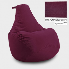 Бескаркасное кресло мешок груша Coolki XL 85x105 Бордовый (Оксфорд 600D PU)