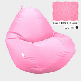 Бескаркасное кресло мешок груша Овал Coolki XXXL 100x140 Розовый (Оксфорд 600D PU)