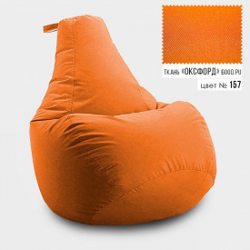 Бескаркасное кресло мешок груша Coolki XXXL 100x140 Оранжевый (Оксфорд 600D PU)