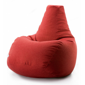 Безкаркасне крісло мішок груша Coolki Рогожка XXL 130x90 червоний