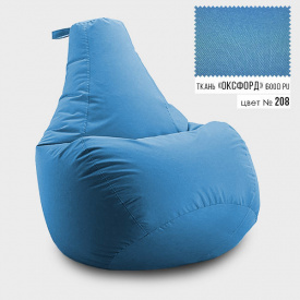 Бескаркасное кресло мешок груша Coolki L 65x85 Голубой (Оксфорд 600D PU)