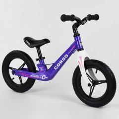 Велобег детский с надувными колёсами, магниевой рамой и магниевым рулем Corso Purple/White (22709) Тернопіль
