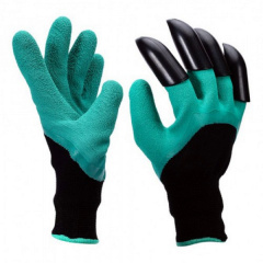 Садовые перчатки Garden Genie Gloves с когтями Черно-бирюзовые (258528) Березно