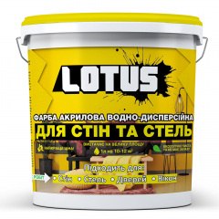 Краска акриловая водно-дисперсионная для стен и потолков Lotus 1 л Белый Киев