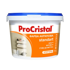 Краска акриловая интерьерная Ирком ProCristal Standart IP-231 белая матовая 10 л Новомосковск