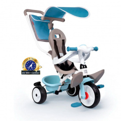 Детский велосипед металлический Smoby OL82816 с козырьком багажником и сумкой Blue Львів