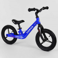 Велобег детский с надувными колёсами, магниевой рамой и магниевым рулем Corso Blue (39182) Вараш