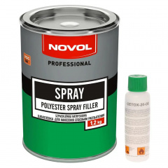 Шпаклевка жидкая Novol SPRAY 1.2 кг + Затвердитель 50 мл Херсон