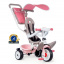 Детский велосипед металлический с козырьком, багажником и сумкой Smoby OL82817 Розовый Сумы